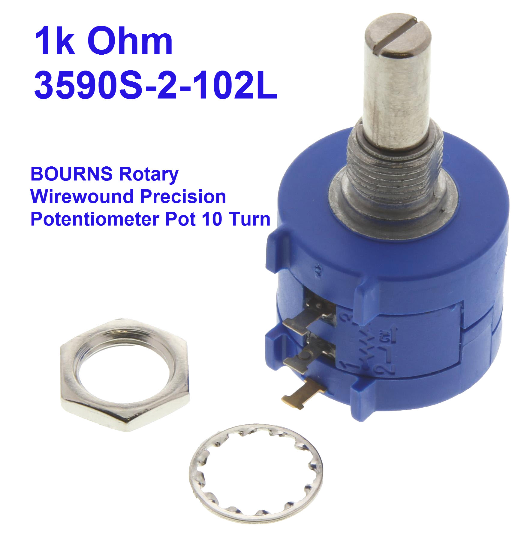 3590S-2-102L 1K Ohm BOURNS Rotary Wirewound Precision Potentiometer Pot 10 Turn