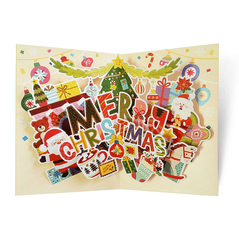 การ์ดคริสต์มาส Pop-Up Merry Christmas and Happy New Year