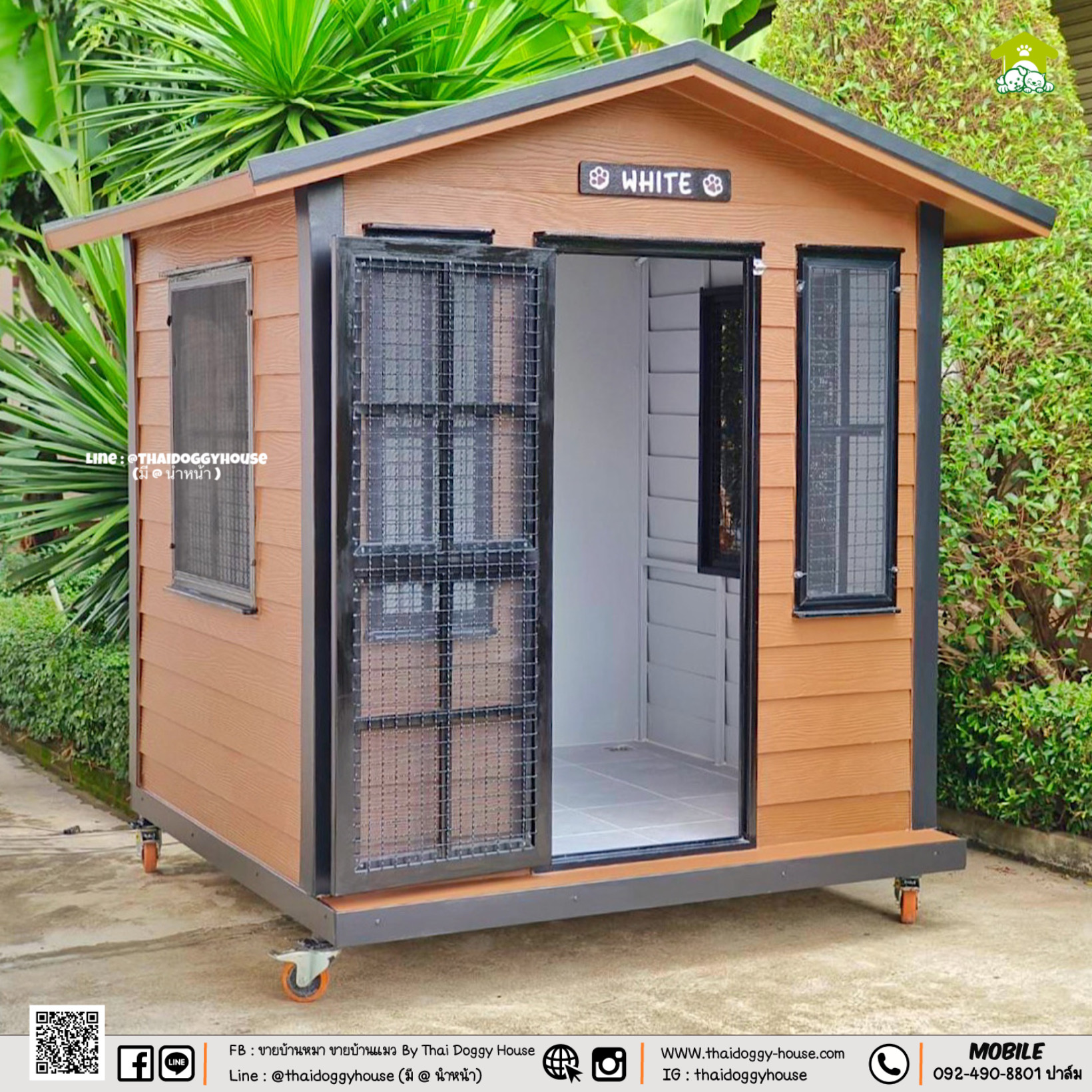 บ้านหมา บ้านแมว " 𝐍𝐎𝐑𝐃𝐈𝐂 𝐒𝐓𝐘𝐋𝐄 " มีตะแกรงเหล็ก มุ้งลวด พร้อมประตูบานสวิง ให้น้องๆเข้า-ออกเองได้ อากาศถ่ายเทได้ดี