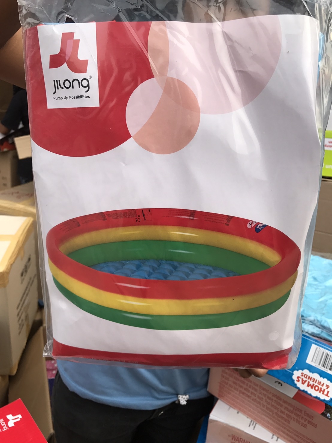 JL-017218 สระน้ำเป่าลม 3 ชั้น JILONGลิขสิทธิ์ถูกต้อง ขนาด 100x22 cm