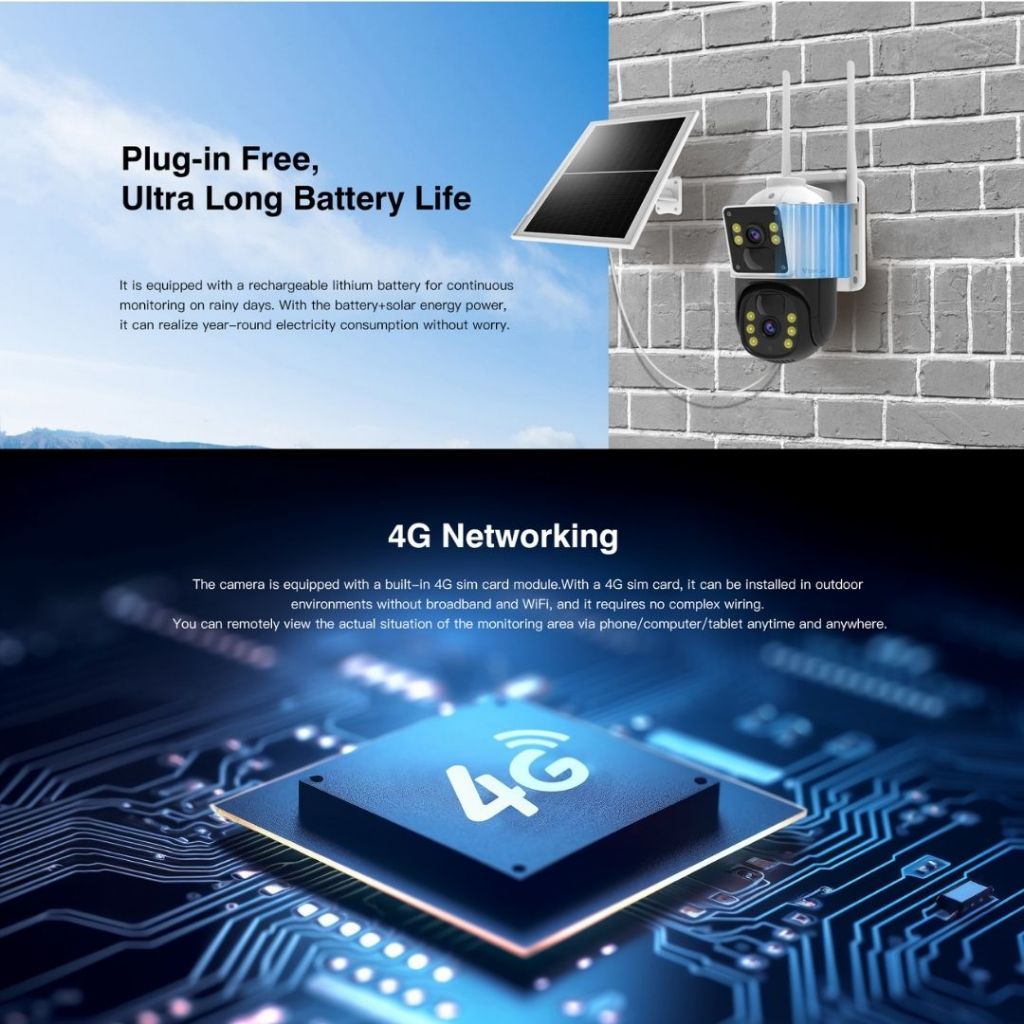 VSTARCAM MODEL BG66DR 4MP 4G Wireless Solar Camera