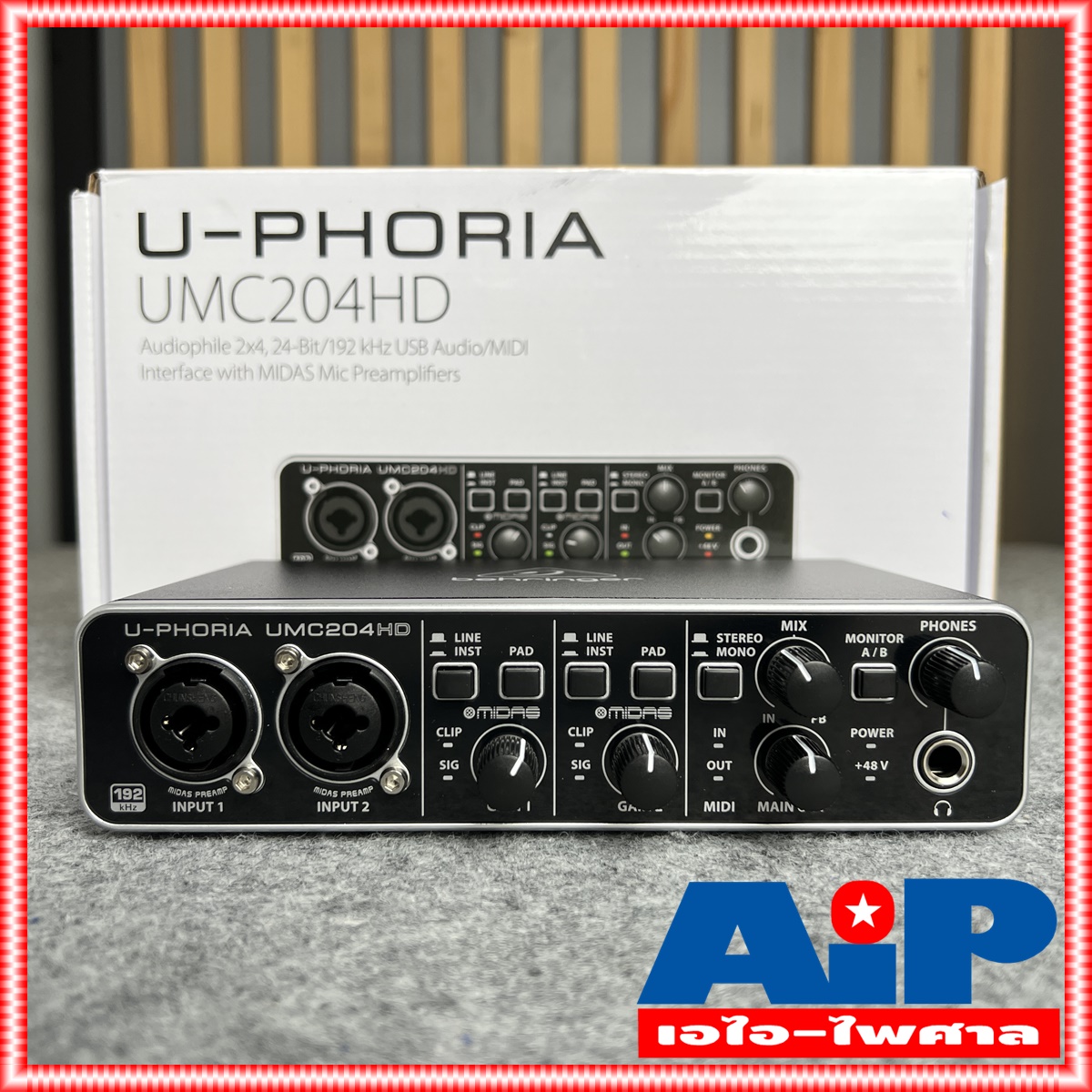 BEHRINGER UMC204HD BEHRINGER U-PHORIA UMC 204HD (USB ออดิโอ อินเตอร์เฟส ขนาด 2 แชนแนล ความละเอียด 24-bit/192kHz พร้อมปรีไมค์ระดับโลกจาก MIDAS) +++