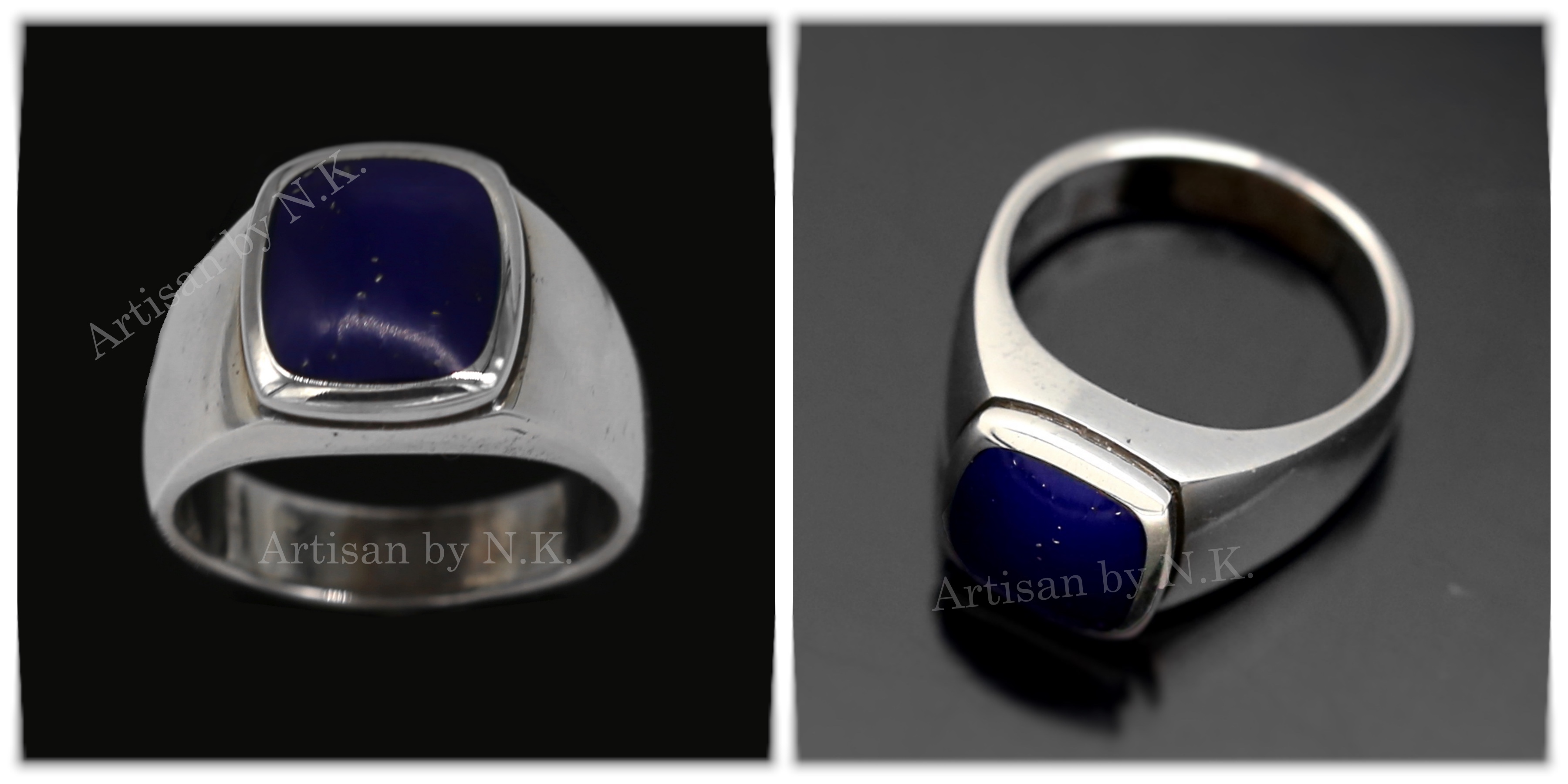 แหวนลาพิส ลาซูลี่ ตัวรือนทำจากเงินแท้ (Silver ring with Lapis lazuli)