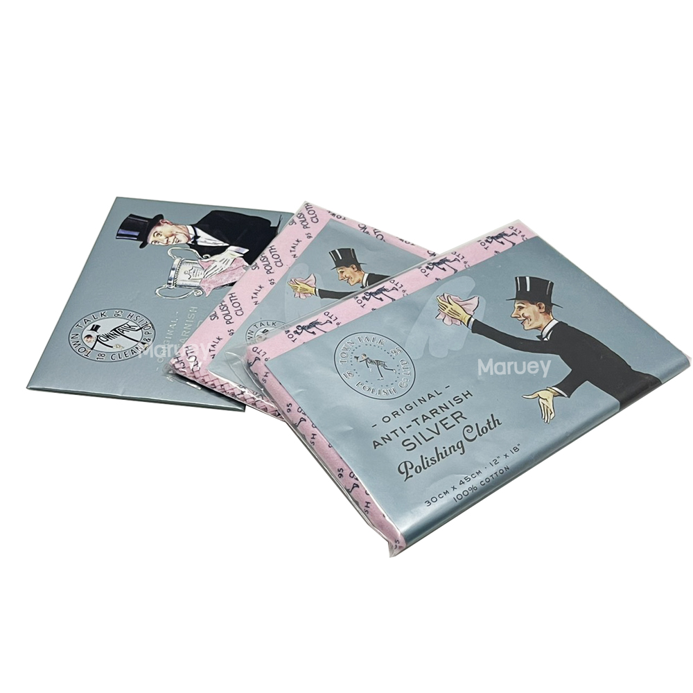 ผ้าขัดเงินอย่างดี Anti Tarnish silver polishing cloth ผ้าเช็ดเครื่องประดับ ผ้าเช็ดเครื่องเงิน 12.5x17.5Cm,24x30Cm,30x45C