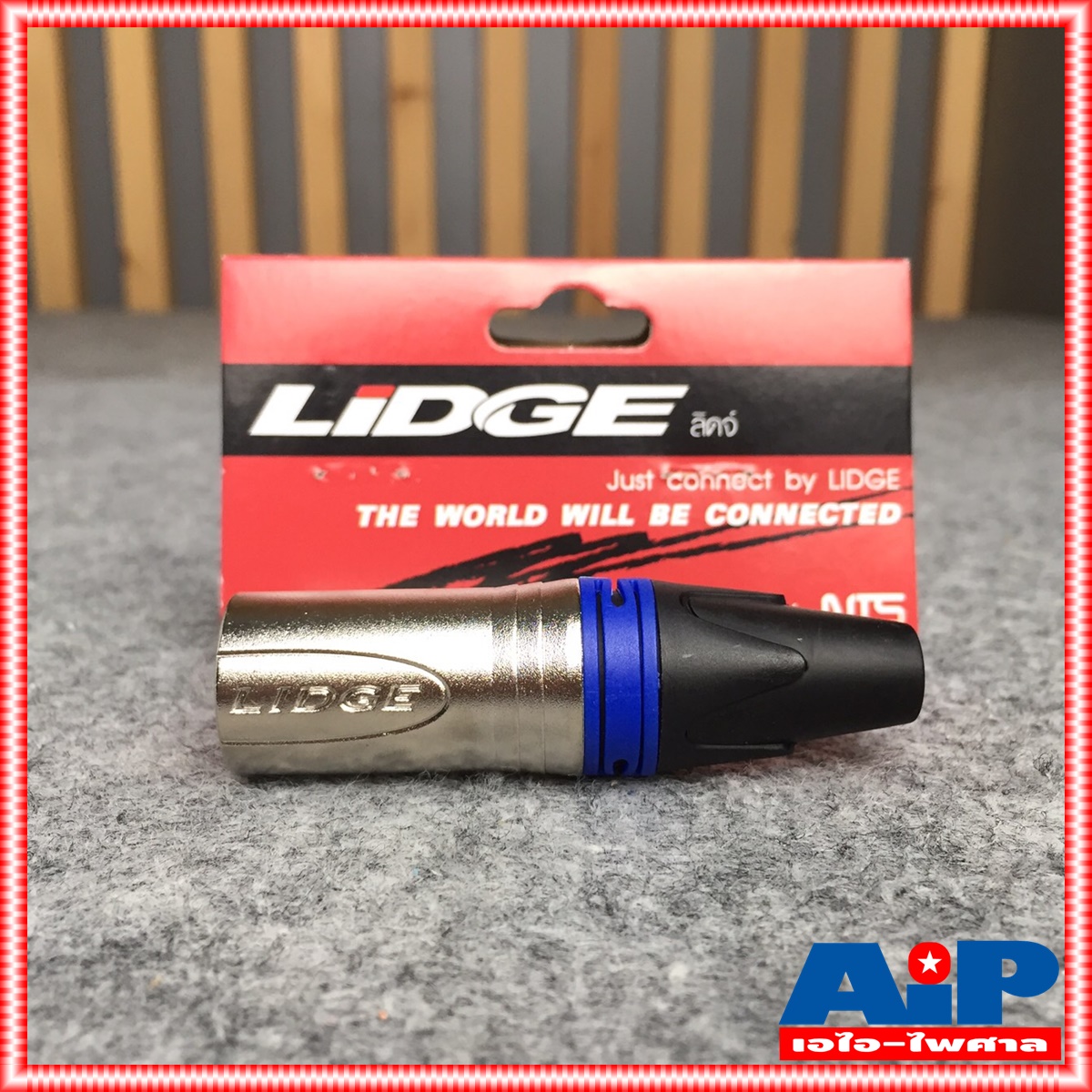 P.CANNON LIDGE YM-002C สีน้ำเงิน แจ๊ค แคนนอน XLR ตัวผู้ 3 ขา ท้ายยาง สำหรับเข้าสาย YM002C YM 002C เอไอ-ไพศาล