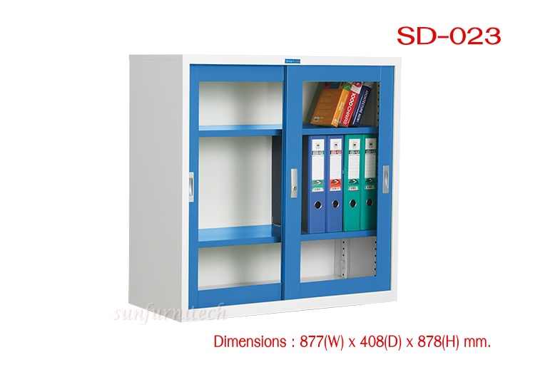 ตู้เอกสารเตี้ย 2 บานเลื่อนกกระจก, ตู้บานเลื่อนกระจก 3 ฟุต, ตู้เอกสารบานเลื่อนกระจกเตี้ย 3 ฟุตTaiyo รุ่น SD-023