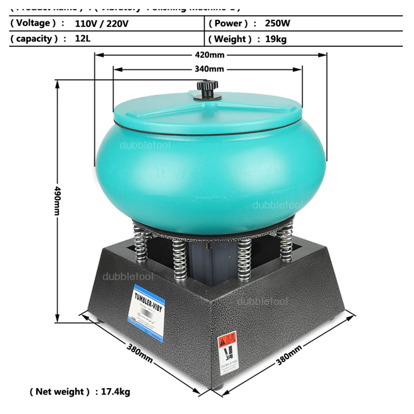 เครื่องเขย่า เครื่องเขย่าขัดเงา เครื่องเขย่าพลอย รุ่น SP-P 17 (นิ้ว) Inch vibration polishing machine