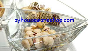ชามแก้วเแอกเซล ชามออเดริฟแก้ว ชามใส่ขนม, Axel Glass Tray, ชามแ้ก้วทรงสามเหลี่ยมโค้งเว้าประกอบกันได้