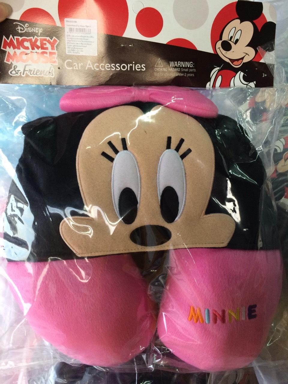 DMS515-389 หมอนรองคอมีหมวกลายมินนี่เม้าส์ ลิขสิทธิ์ถูกต้อง