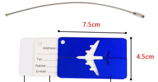 tag ป้ายชื่อติดกระเป๋า โลหะ แท็กติดกระเป๋า ป้ายชื่อ ติดกระเป๋า เดินทาง รูปเครื่องบิน แบบสวย พร้อมห่วง 665619