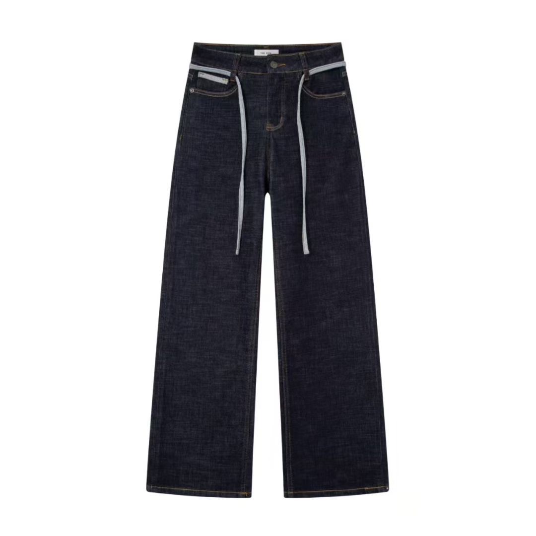 กางเกงยีนส์ขาตรง The Row มีผ้าคล้องเอว ของผู้หญิง สินค้าใหม่ ของแท้