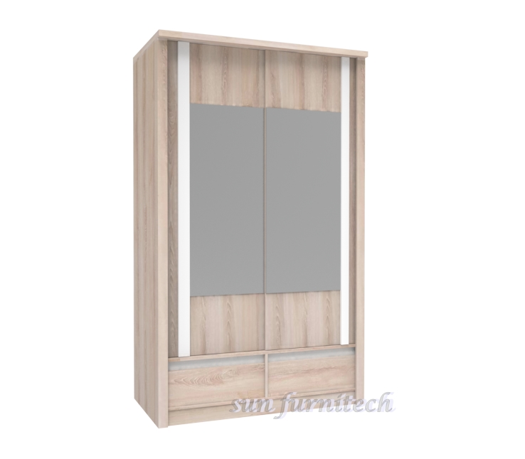 ตู้เสื้อผ้าขนาด 150 ซม.2 บานเลื่อน หน้าบานเมลามีน exclusive รุ่น WRSL-1509A, B