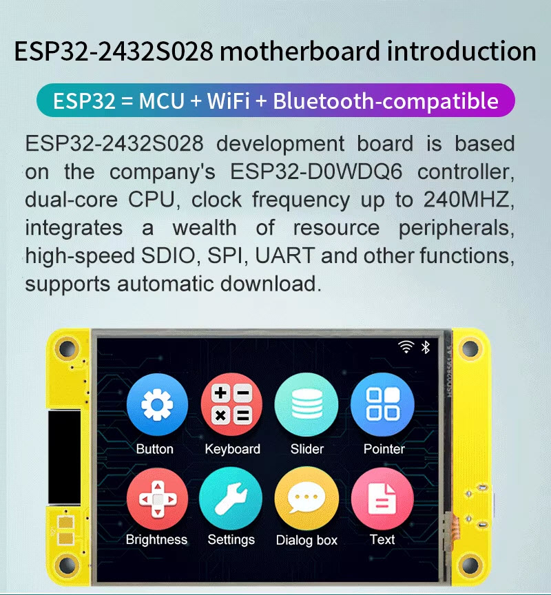 2.8'' ESP32 Module ESP32-2432S028R 240*320 Smart Display Screen 2.8inch LCD TFT Module ILI9341 Driver