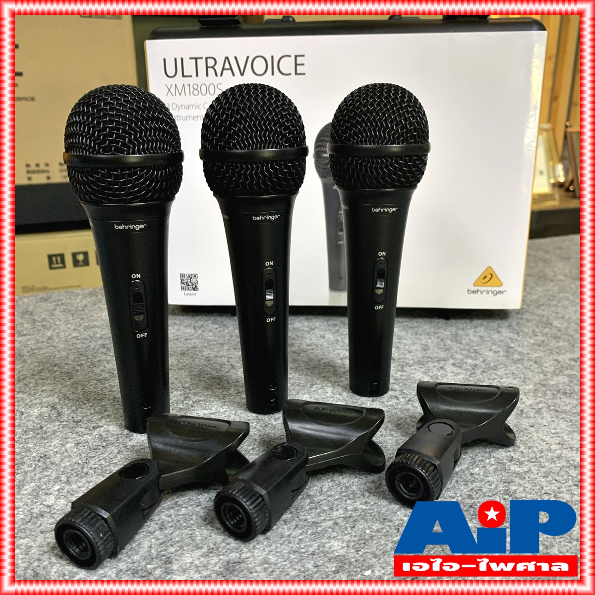 ไมค์แพ็ค3ตัว BEHRINGER XM1800S ไมค์สาย XM 1800 S ไมค์โครโฟน XM-1800 ไมค์ร้องเพลง ไมค์คาราโอเกะ ไมค์ microphone +++