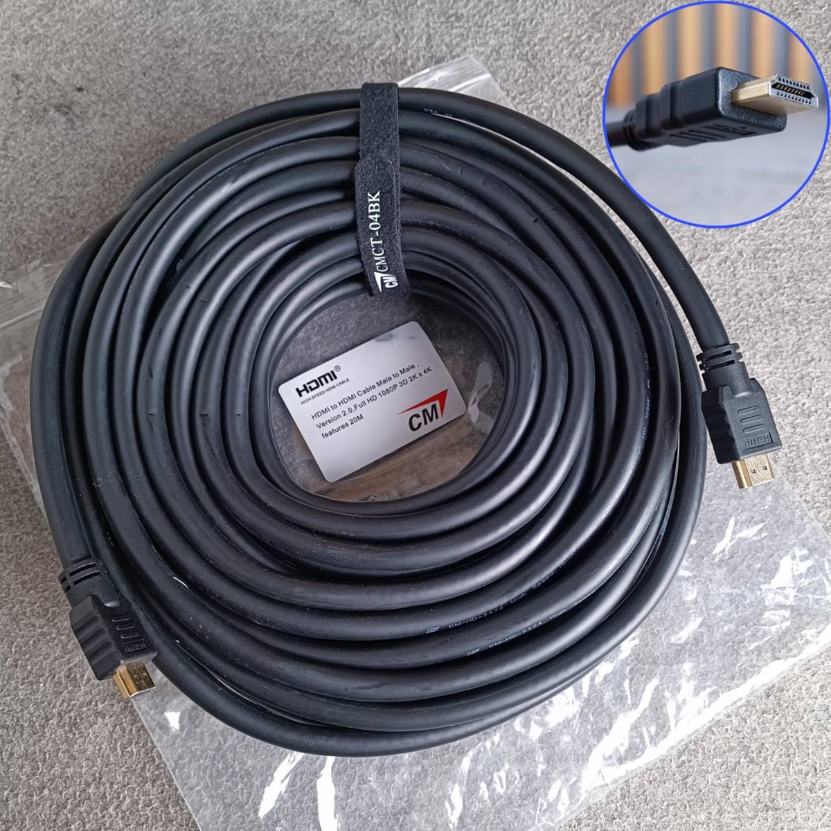 ยาว20เมตร สายHDMI CM 20เมตร CM-HD2424-20 สายสัญญาณภาพ สาย hdmi ต่อทีวี HDMI Version 2.0 Full HD 1080P , 3D , 2k , 4k เอไอ-ไพศาล