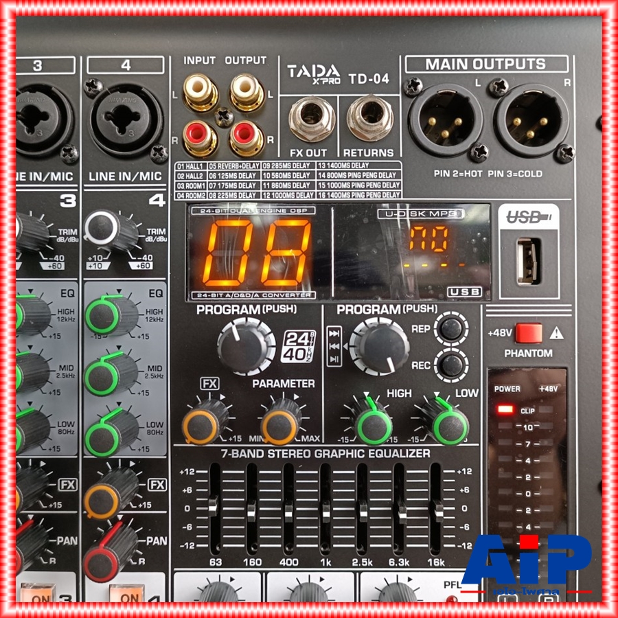 TADA TD-04 MIXER มิกเซอร์อนาล็อก 4 แชนแนล Bluetooth บลูทูธ เอฟเฟคแท้ ธาดา Tada TD 04 TD04 เอไอ-ไพศาล