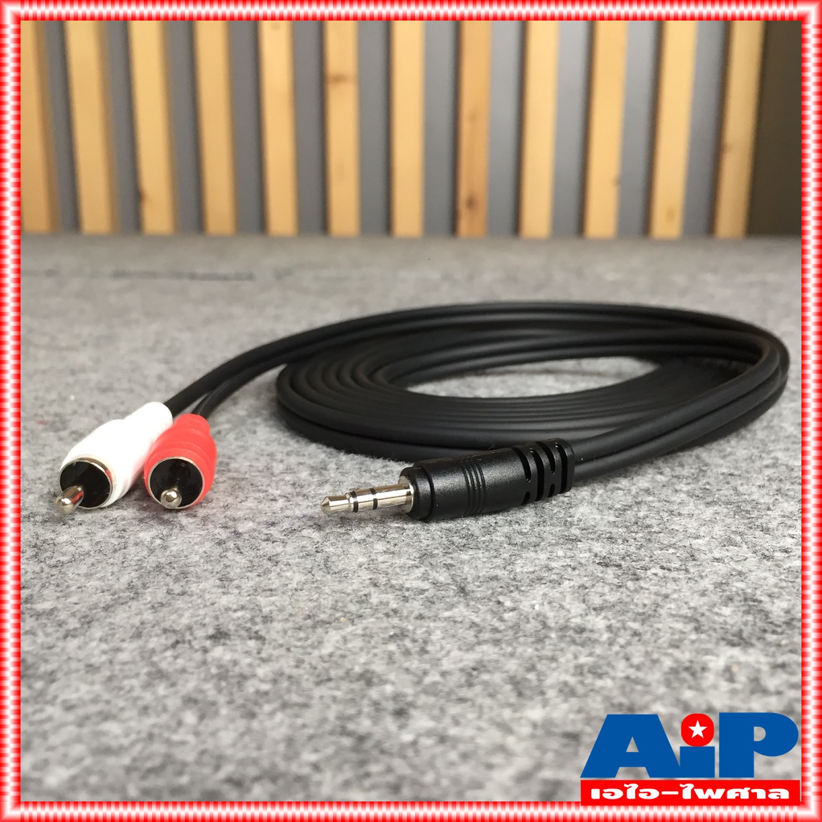3เมตร สายสัญญาณสเตริโอ TRST 3.5 to RCA 2 หัว DYNACOM J015-7 สาย P.TR-ST - P. RCA x2 3เมตร สาย TR-ST ออก RCA x2