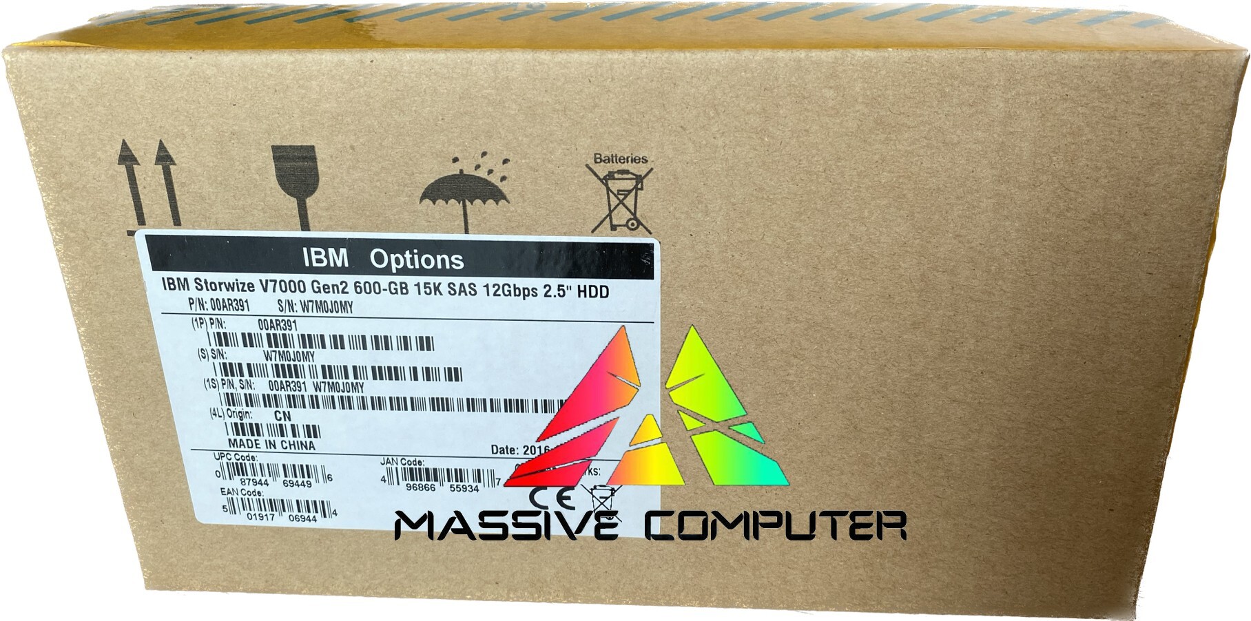 Massive Computer (ขาย จำหน่าย) HDD Hard Disk Server IBM,Lenovo Part # 00AR391 00AR323 IBM 600GB 15K SAS 12Gbps 2.5" GEN2 HOT SWAP HDD for V7000