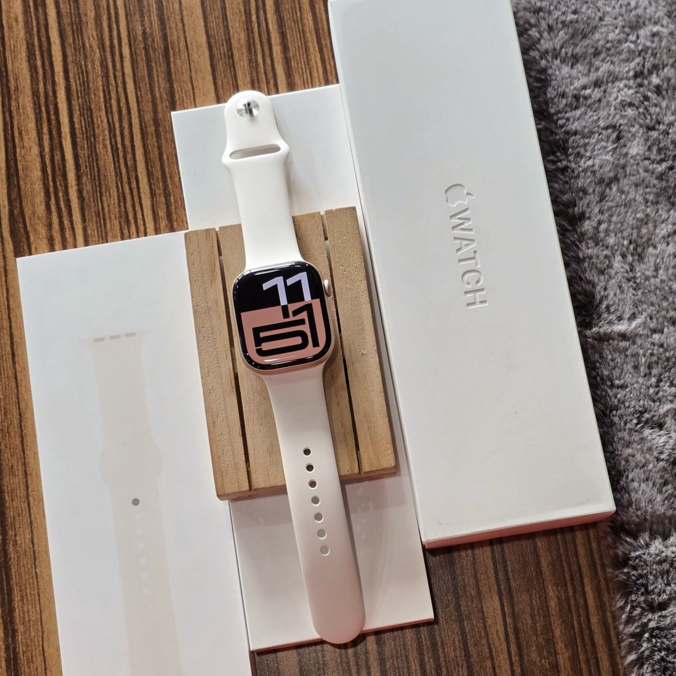 🌙🌹 แบต100%❕️ 🎀🍰 Apple Watch Series 10 GPS 46mm Rose Gold Aluminium Case with Light Blush Sport Band - S/M 🍰🎀 #มีประกันศูนย์ #ครบกล่องแท้ 🎩🍷