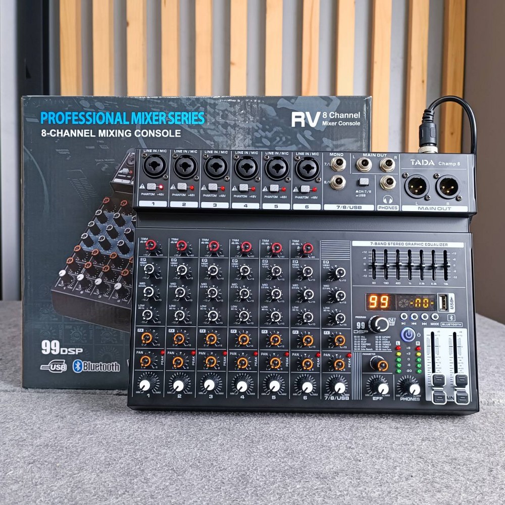TADA CHAMP-8 MIXER มิกเซอร์อนาล็อก 8 แชนแนล บลูทูธ Bluetooth mixer เอฟเฟคแท้ ธาดา TA DA CHAMP 8 CHAMP8 เอไอ-ไพศาล