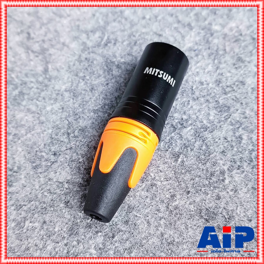 1ตัว MITSUMI 911C16EX XLRผู้ ดำขั้วทอง สีส้ม ปลั๊กตัวผู้ แจ๊ค แคนนอน XLR ตัวผู้ 3 ขา สำหรับเข้าสาย เอไอ-ไพศาล