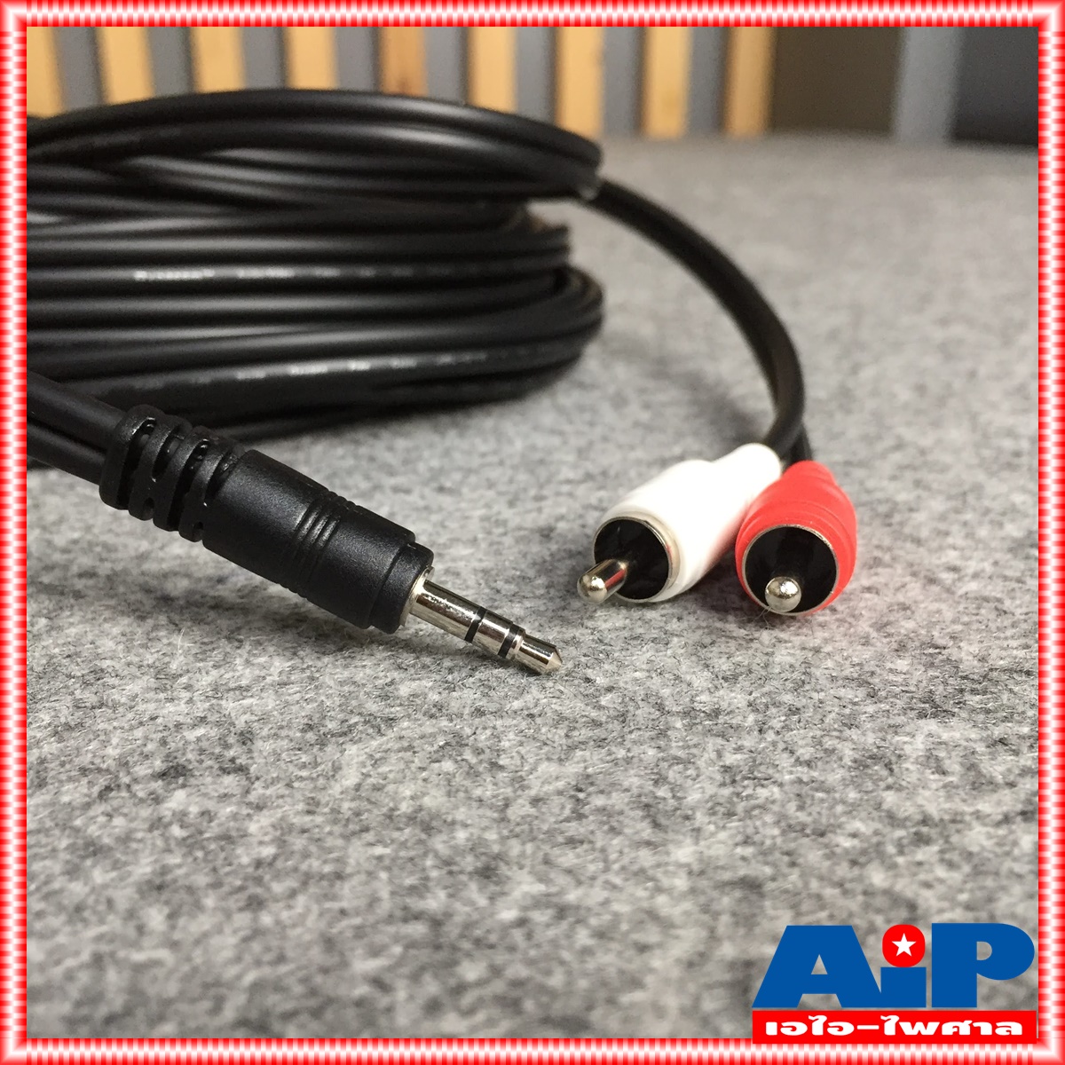 ยาว10เมตร สายสัญญาณสเตริโอ TRST 3.5 to RCA 2 หัว DYNACOM J015-7 สาย P.TR-ST - P. RCA x2 สาย TR-ST ออก RCA x2 10M