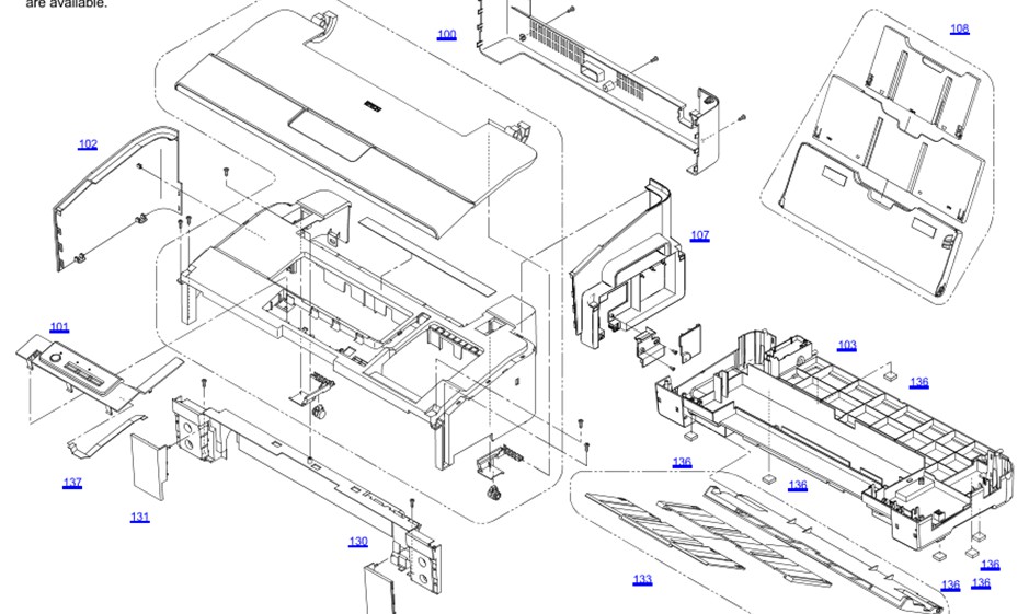 ถาดรับกระดาษในชุดฟีดกระดาษ EPSON L1800/L1300 "ตำแหน่งที่ 108"