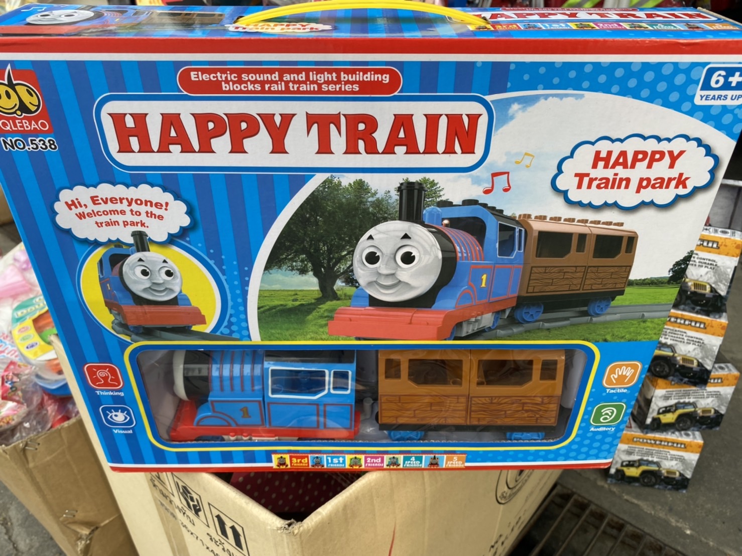 538 ของเล่นเด็กตัวต่อรถไฟโทมัสใส่ถ่านพร้อมราง (งานจีน)