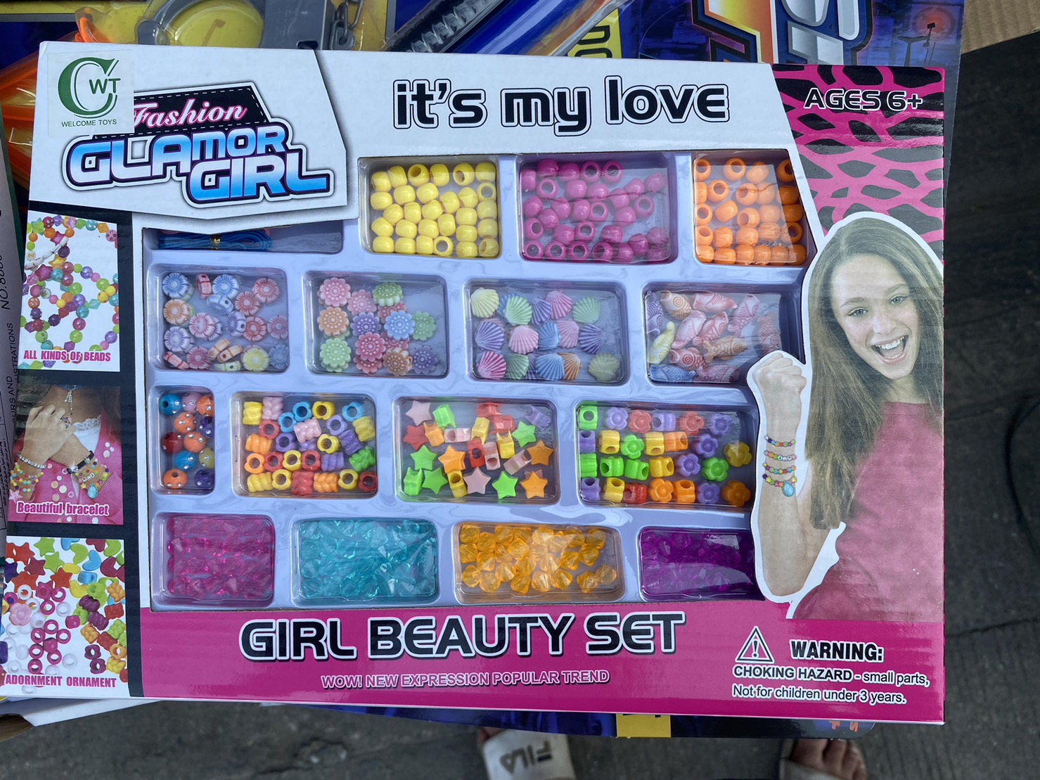 868-35 ของเล่นเด็กลูกปัดร้อยกำไร ร้อยลูกปัดDIY ปลีกกล่องละ