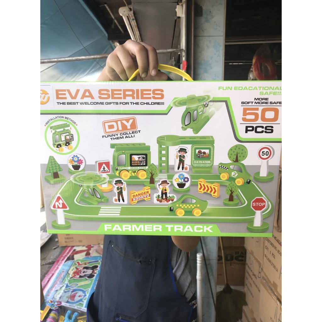 H5004 ของเล่นเด็กรางจอดรถ รางรถเล่นมือ รถของเล่น ปลีกกล่องละ