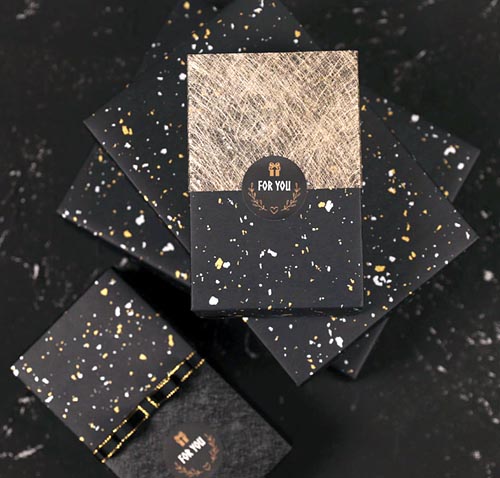 กระดาษห่อของขวัญ สีดำ Black Galaxy