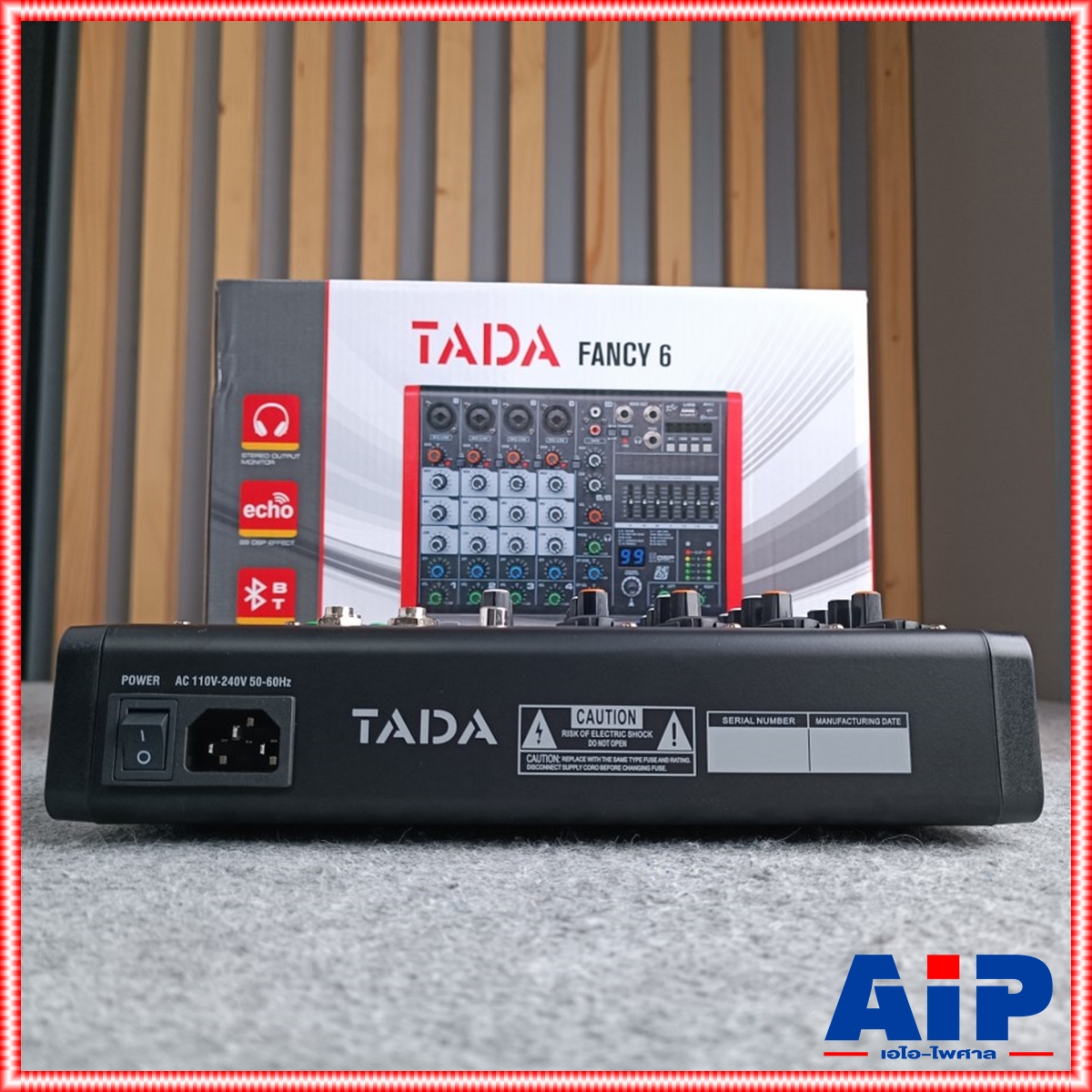 TADA FANCY-6 MIXER สีดำ มิกเซอร์ TADA Fancy 6 ช่องสัญญาณ 4 โมโน 1 สเตอริโอ แจ็ค combo มี Bluetooth มี USB เล่น Mp3 ได้ มีเอฟเฟกแท้ effect EQ 7 แบนด์ มี REC เรดคอร์ด สามารถ บันทึกเสียงได้ เอไอ-ไพศาล