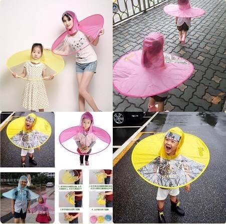 UFO หมวกกันฝนเด็ก UFO หมวกบังฝนผู้ใหญ่เด็ก ปลีกใบละ