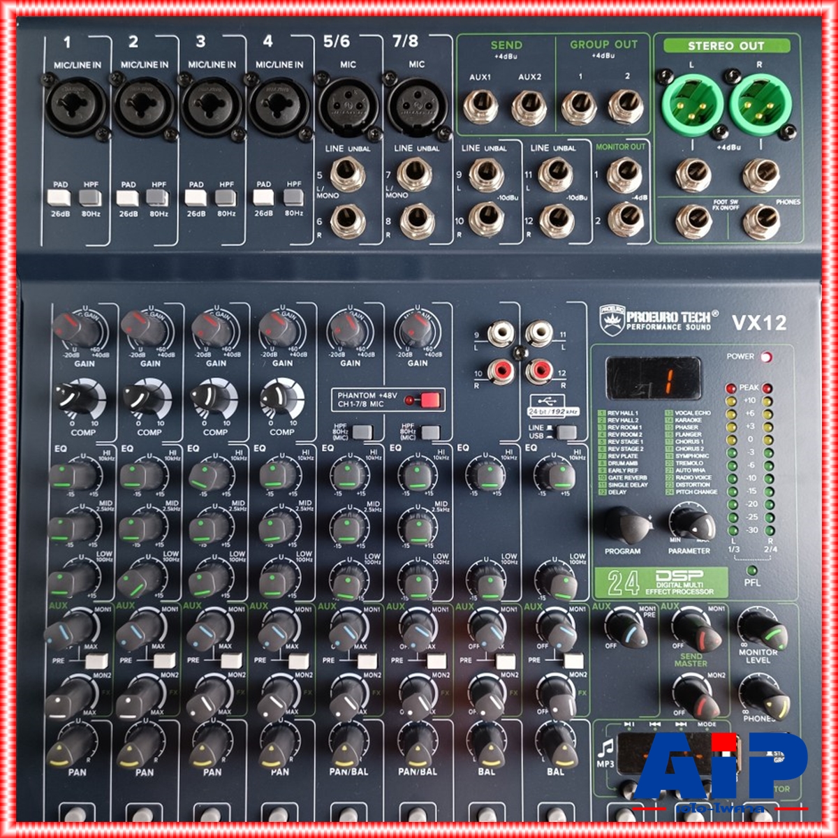 PROEUROTECH VX-12 MIXER มิกซ์ โปรยูโรเทค มิกเซอร์ 12 ช่อง เอฟเฟคแท้ รองรับ USB และ บูลทูธ VX12 PRO EUROTECH เอไอ-ไพศาล