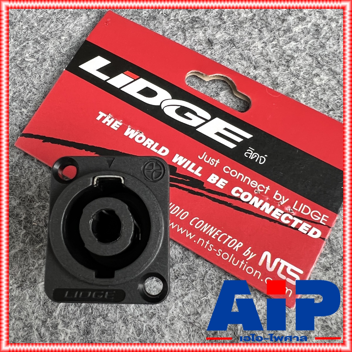 สีดำ LIDGE YM-115 ติดแท่นเหลี่ยม แจ็คสเปคคอน ym 115 ym115 สเปคค่อน ตัวเมีย Connector 4-pole Speak-On เอไอ-ไพศาล