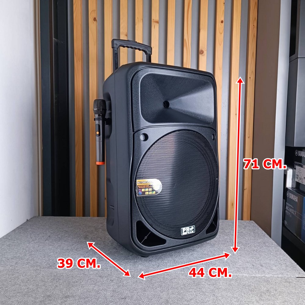 PROPLUS UX-15 ตู้ล้อลาก15นิ้ว ไมค์2ตัว UHF ปรับความถี่ได้ รองรับสัญญาณ Bluetooth บลูทูธ อัดเสียงได้ MP3/USB UX 15 UX15 ความถี่ใหม่ กสทช เอไอ-ไพศาล