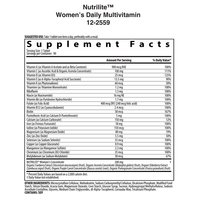 Nutrilite Women’s Daily Multivitamin Tablets วิตามินรวมสำหรับคุณผู้หญิง ขนาด 3 เดือน (90 เม็ด) ทานเพียงวันละ 1 เม็ด หลังอาหารเช้า