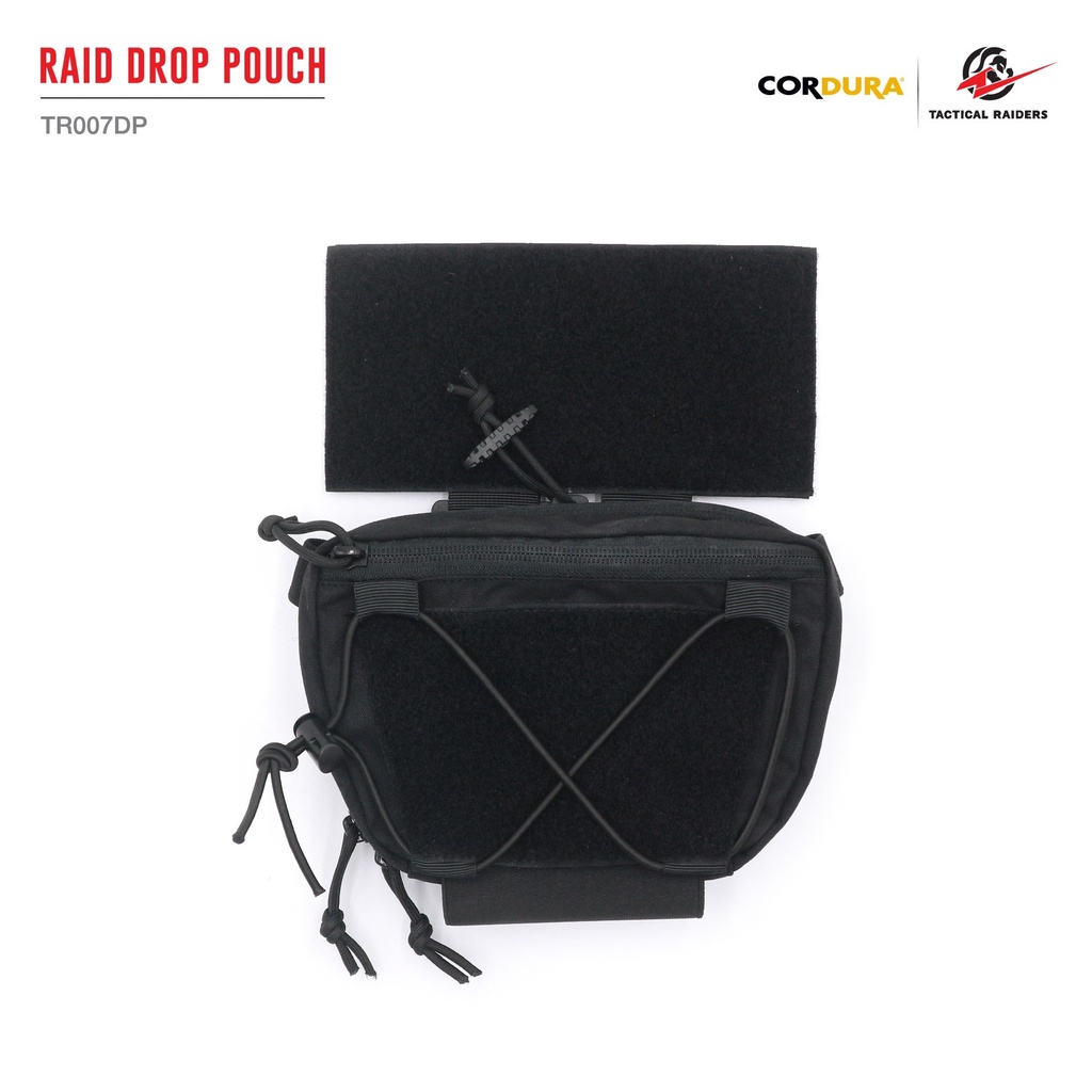 กระเป๋าเสริมติดเวส สีดำ-สีเขียว RAID DROP POUCH [ TR007DP ] ( Tactical Rider )