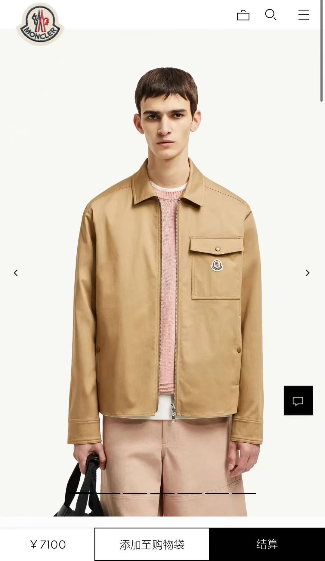 **do** เสื้อ MONCLER CANVAS ZIPPED OVERSHIRT มี 2 สี สินค้าใหม่ ของแท้