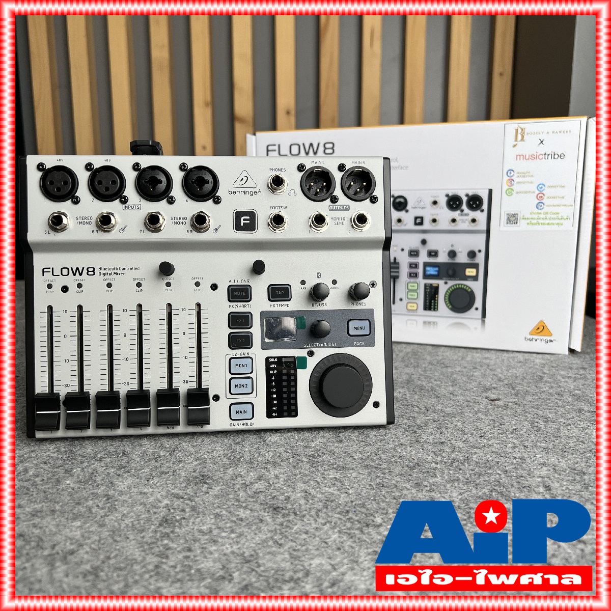 BEHRINGER FLOW-8 MIXER DIGITAL ดิจิตอลมิกเซอร์ 8 แชนแนล สามารถควบคุมผ่าน Bluetooth และยังสามารถเป็น Audio Interface FLOW 8 FLOW8 เอไอ-ไพศาล +++