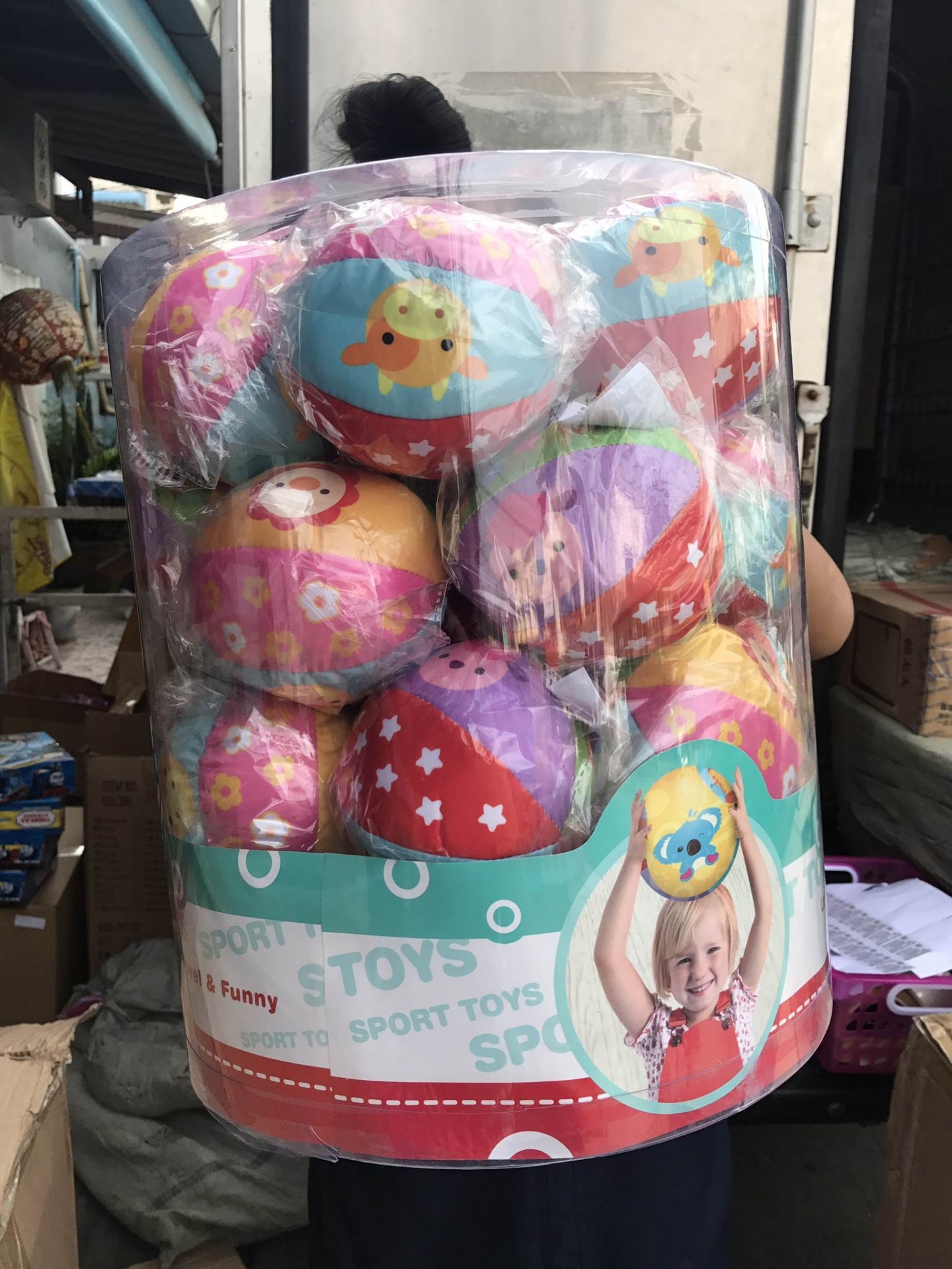 C04118 ของเล่นผ้าลูกบอลผ้าถัง 30 ลูก ถุงใหญ่มาก