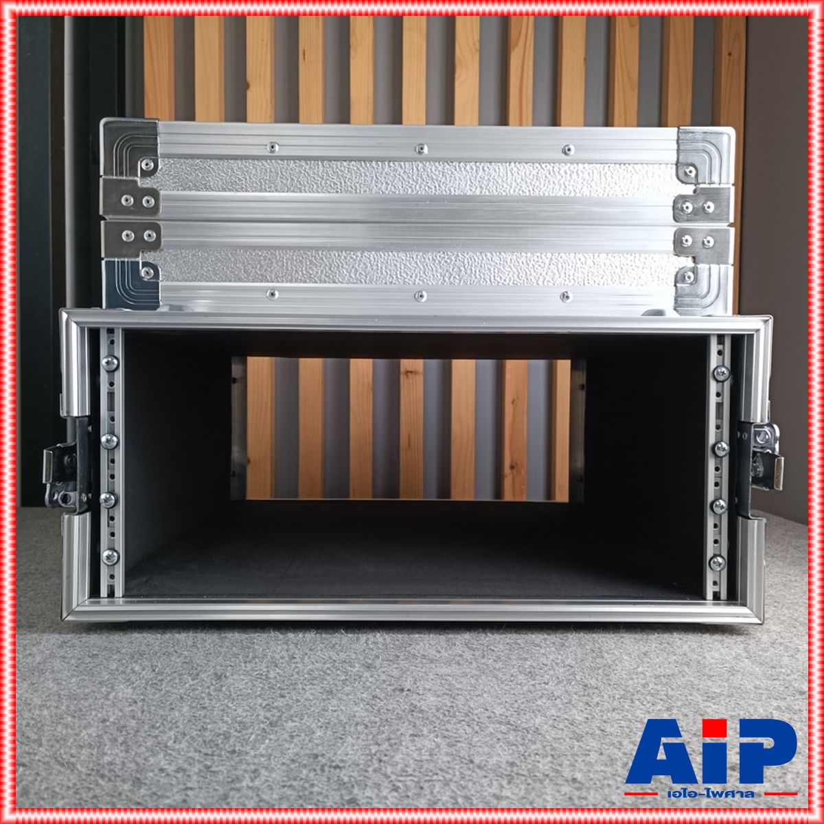 COMPACT B-4U 2ฝาหน้า-หลัง ลึก21" ผิวอลูมิเนียม แร็ค กล่องใส่เครื่องเสียง แร็คลึก21นิ้ว RACK4U เอไอ-ไพศาล