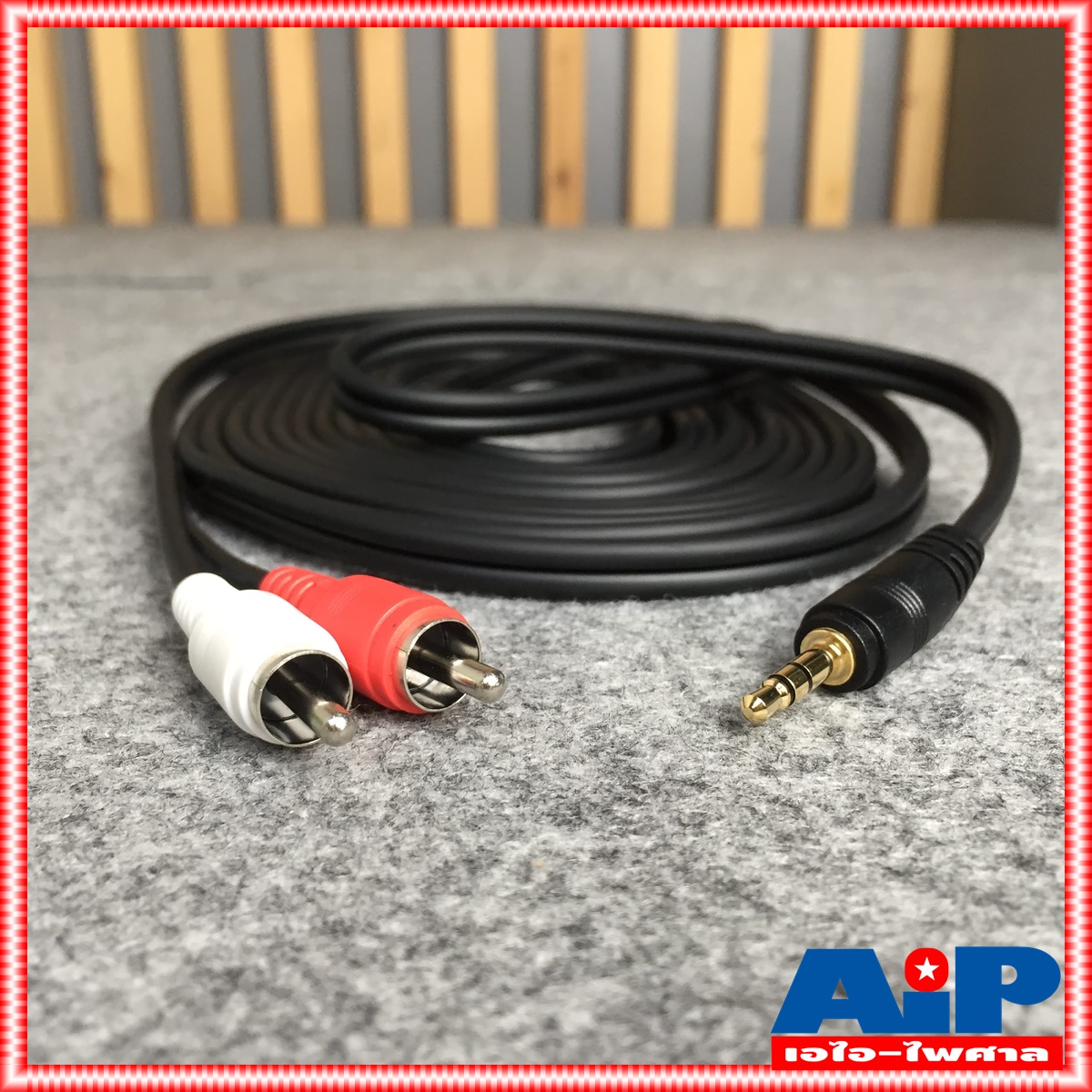 5เมตร สายสัญญาณสเตริโอ TRST 3.5 to RCA 2 หัว DYNACOM J015-7 สาย P.TR-ST - P. RCA x2 สาย TR-ST ออก RCA x2 5M