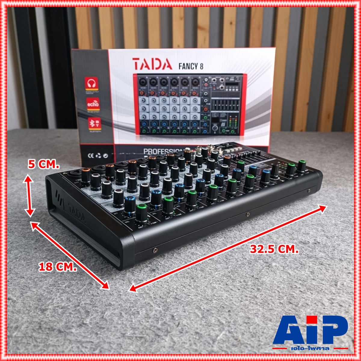 TADA FANCY-8 MIXER สีดำ มิกเซอร์ TADA FANCY 8 มิกเซอร์อนาล็อกขนาดเล็ก USB บลูทูธ พร้อมช่อง Line จำนวน 6 ช่อง เอไอ-ไพศาล