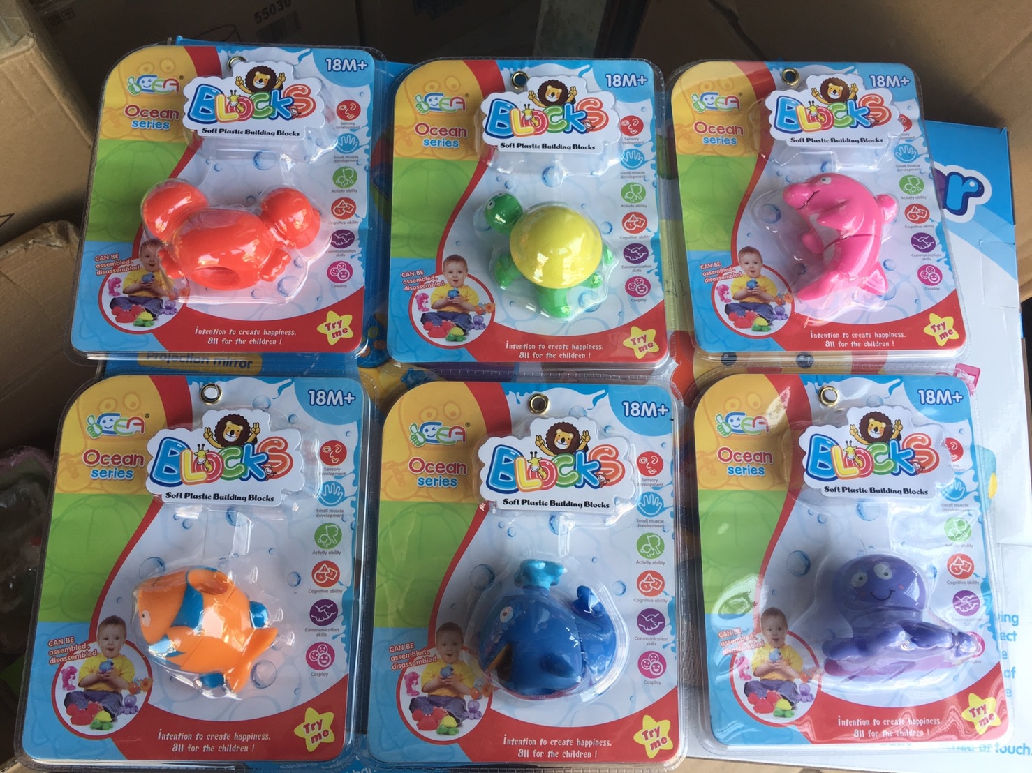 D77B ของเล่นสัตว์ทะเลยางบีบถอดประกอบ ปลายางบีบ งานน่ารัก ชิ้นละ (ของหมด)