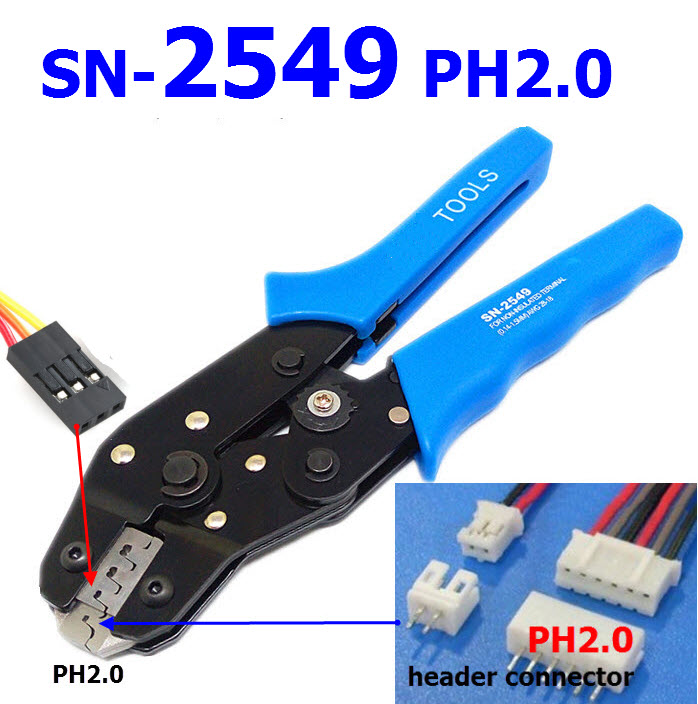 SN-2549 PH2.0 SM plug terminal spring clamp terminals Crimping Tool Crimping pliers For D-SUB Terminals Sq.mm 0.08-0.5 AWG28-22 สำเนา