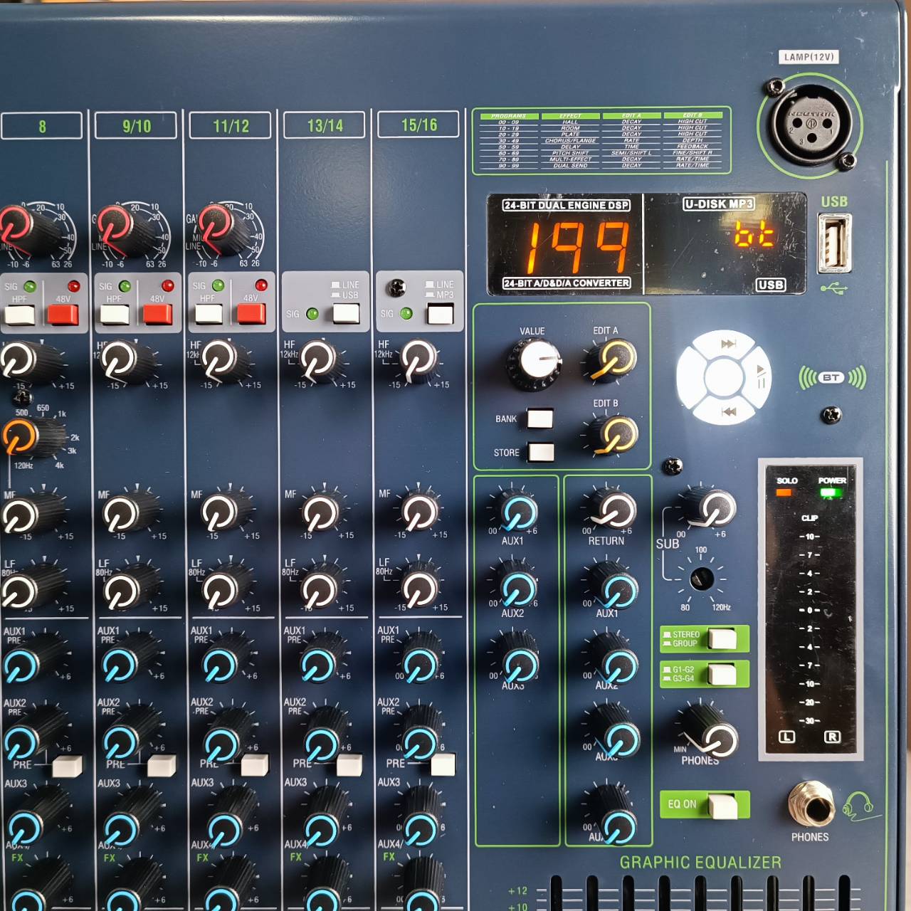 PROEUROTECH SQ-16FX MIXER มิกเซอร์ เอฟเฟคแท้ เครื่องปรับแต่งเสียง โปร ยูโรเทค SQ 16FX SQ16FX เอไอ-ไพศาล