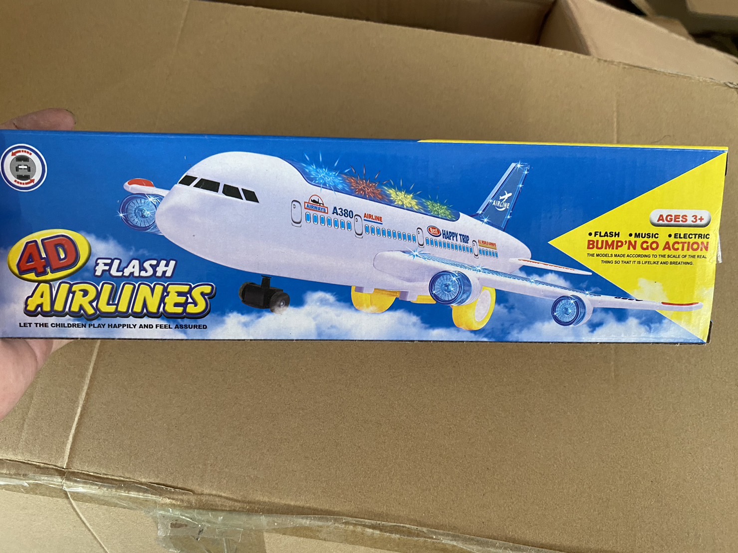 A380-600CK ของเล่นเด็กเครื่องบินใส่ถ่าน เครื่องบินของเล่นใส่ถ่านมีเสียงไฟ ปลีกลำละ