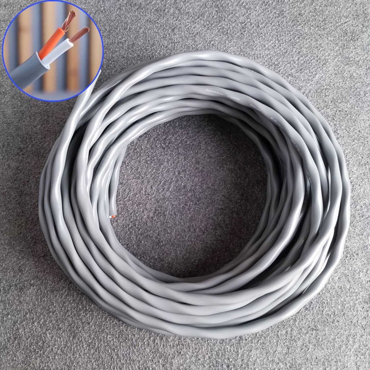 ขด15เมตร สายลำโพงCANARE 2S9F 14AWG สีเทา สายลำโพง2คอร์ ขนาด14awg ทองแดงแท้ Canare Speaker Cable 2S9F เอไอ-ไพศาล