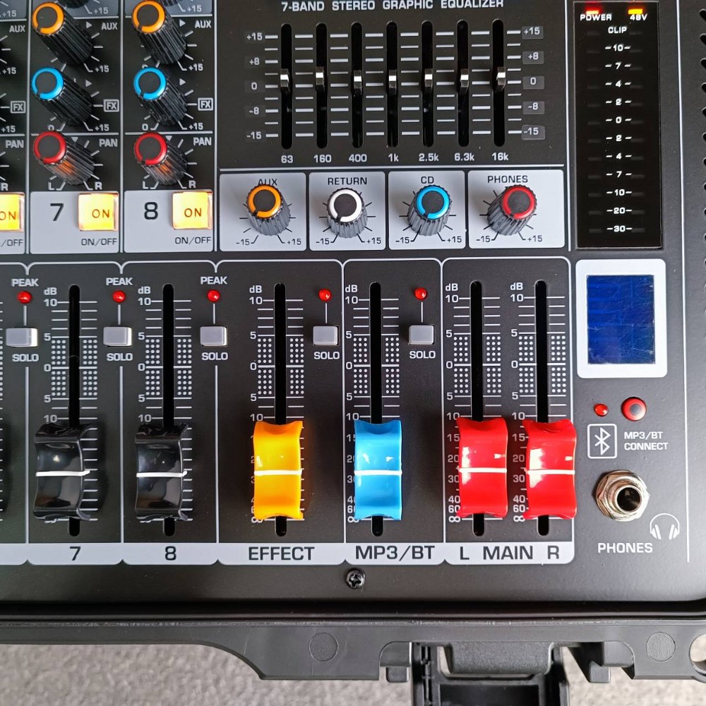 MICROTECH P8 powermixer rackในตัว P-8 P 8 เพาเวอร์มิกเซอร์ USB บลูทูธ เพาเวอร์มิก มิกซ์ มิกเซอร์ เครื่องเสียง ตัวปรับแต่งเสียง 450watt ไมโคร เทค เอไอ-ไพศาล